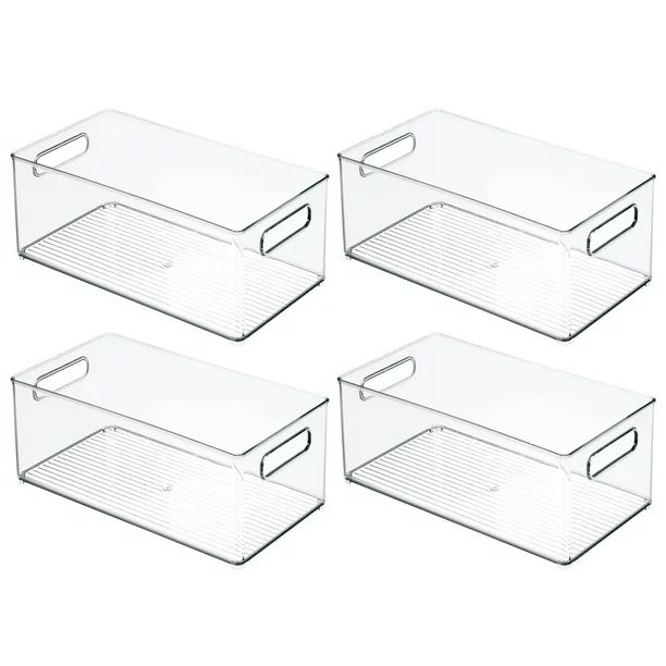 mDesign Deep Plastic Kitchen Storage Organizer Container Bin with Handles for Pantry, Cabinets, S... | Walmart (US)