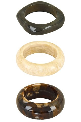 Mallorca Bangle Set in Swirled Cream, Green, & Brown | Revolve Clothing (Global)