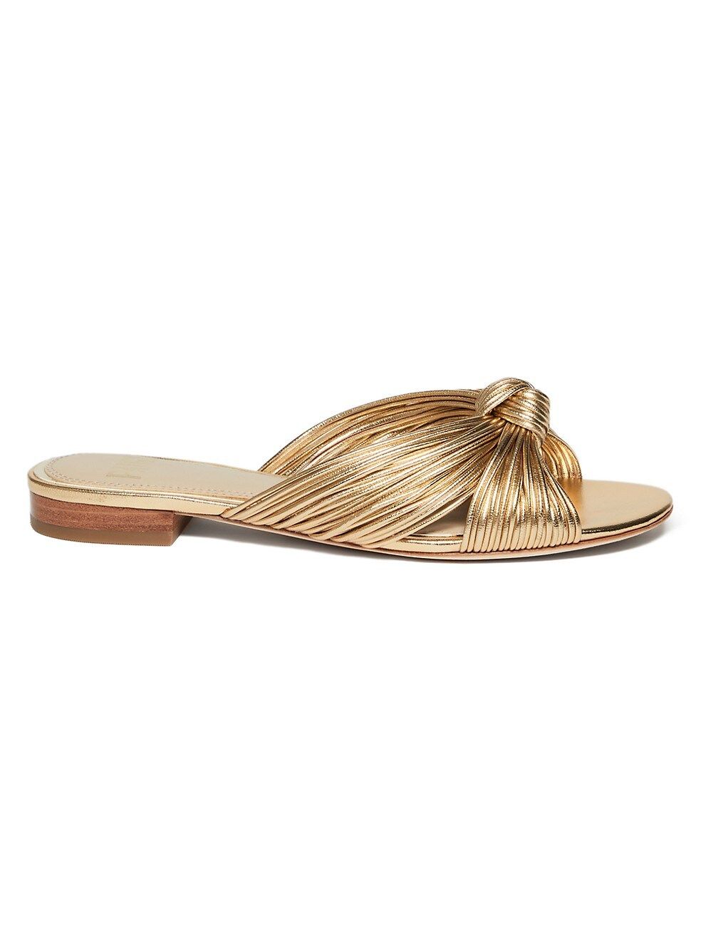 Paige Dany 15MM Metallic Leather Flat Sandals | Saks Fifth Avenue