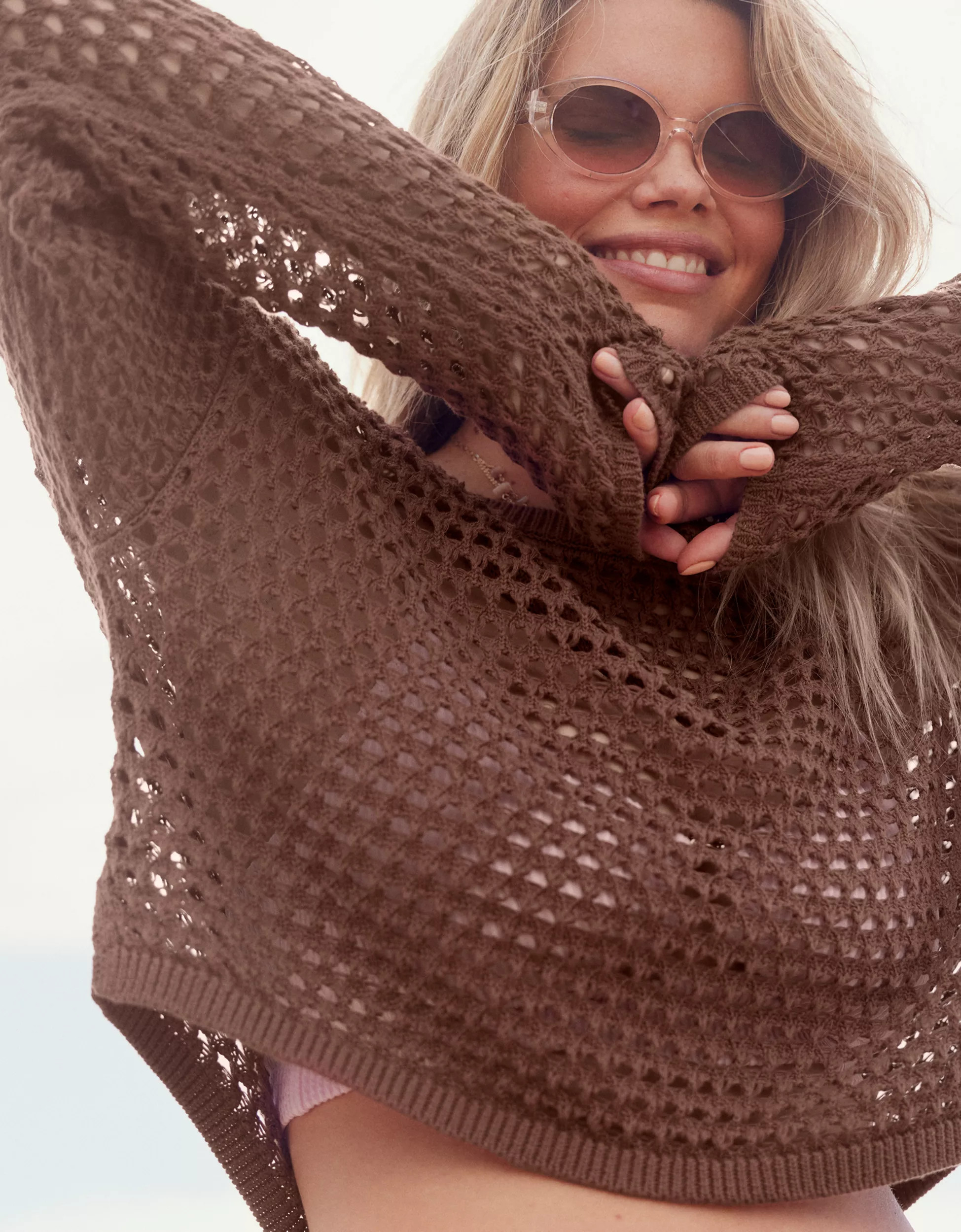 Aerie Crochet Vacay Sweater | Aerie