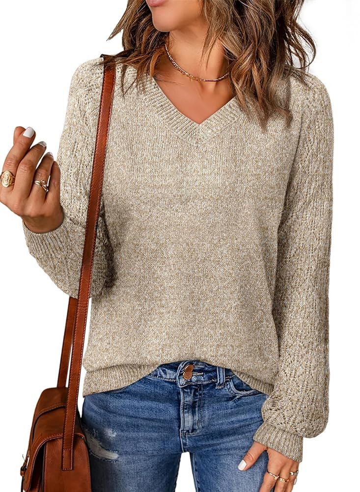 Dokotoo Womens Trendy Crochet Sweaters 2025 Summer Casual Lightweight Long Sleeve Hollow Out Swea... | Amazon (US)