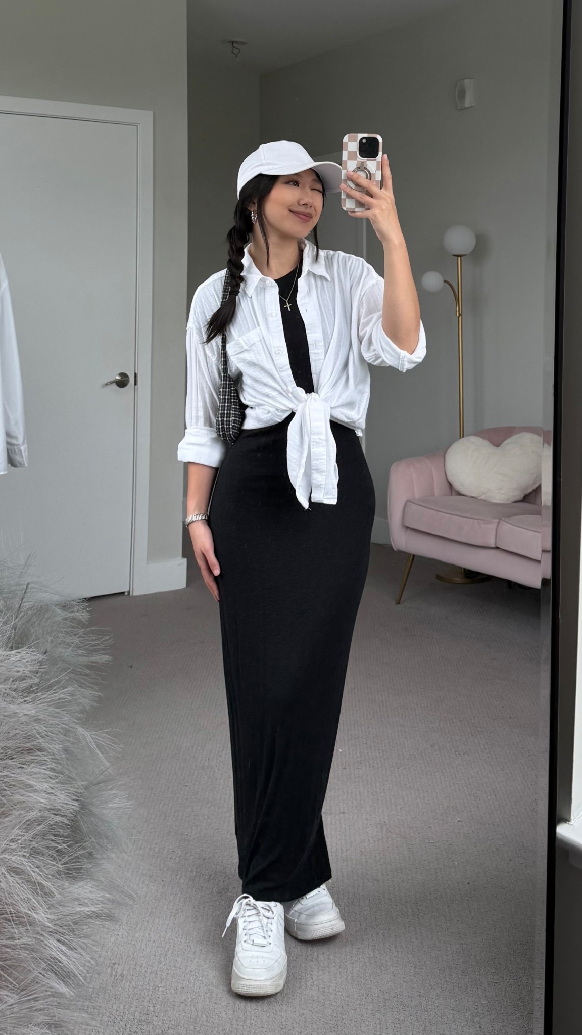 White Button-Up: size XS
Black Dress: sold out, linking similar


Outfit idea, modest outfit, how to style, church aesthetic, casual outfit, summer style, Christian fashionn

#LTKStyleTip #LTKSeasonal #LTKShoeCrush