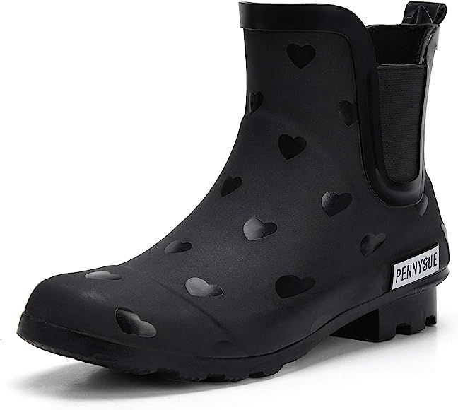 PENNYSUE Women's Ankle Rain Boot Waterproof Short Chelsea Booties Anti Slip | Amazon (US)