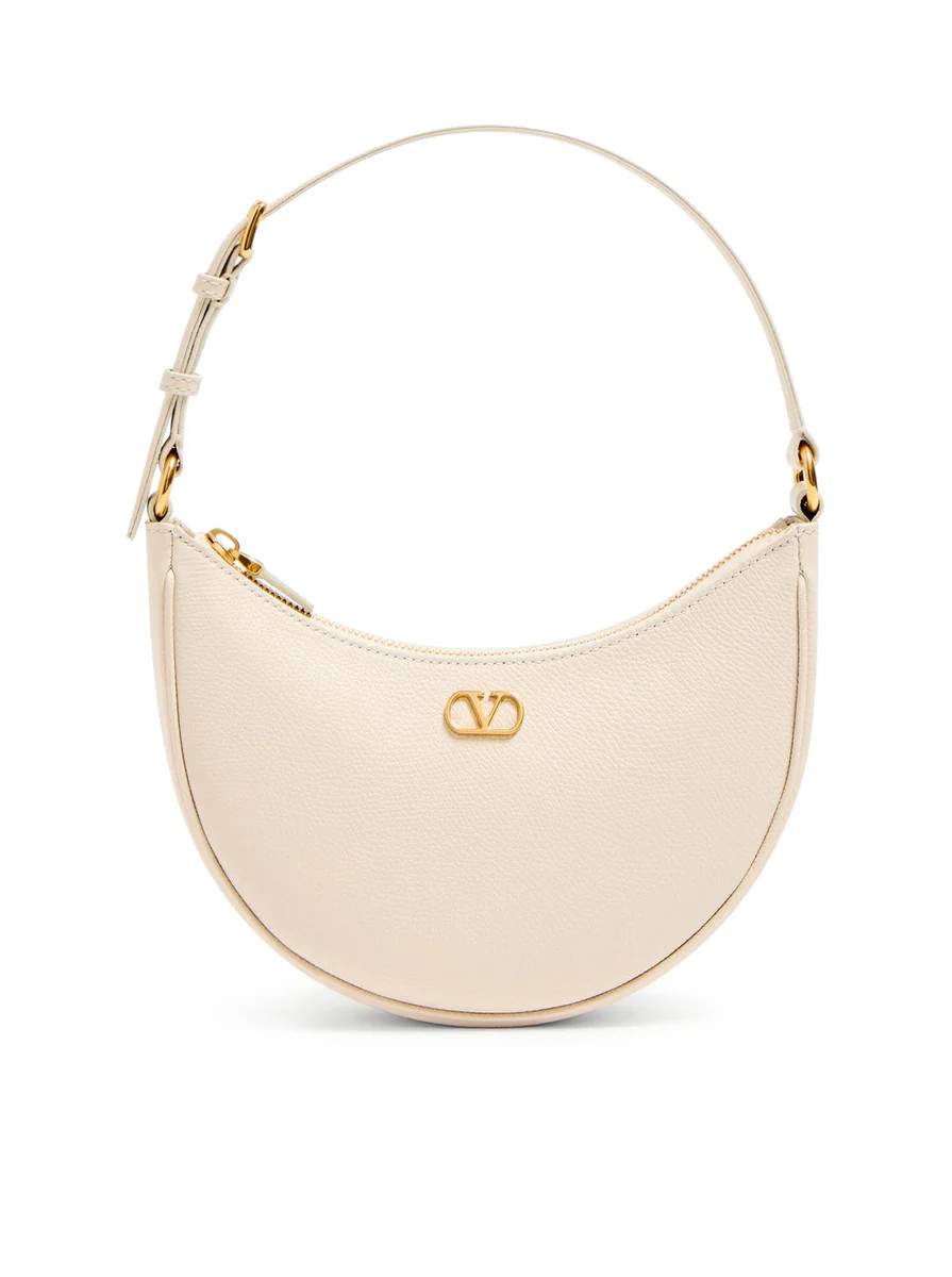 VLOGO SIGNATURE MINI HOBO BAG IN WHITE GARNET CALFSKIN | Suitnegozi INT