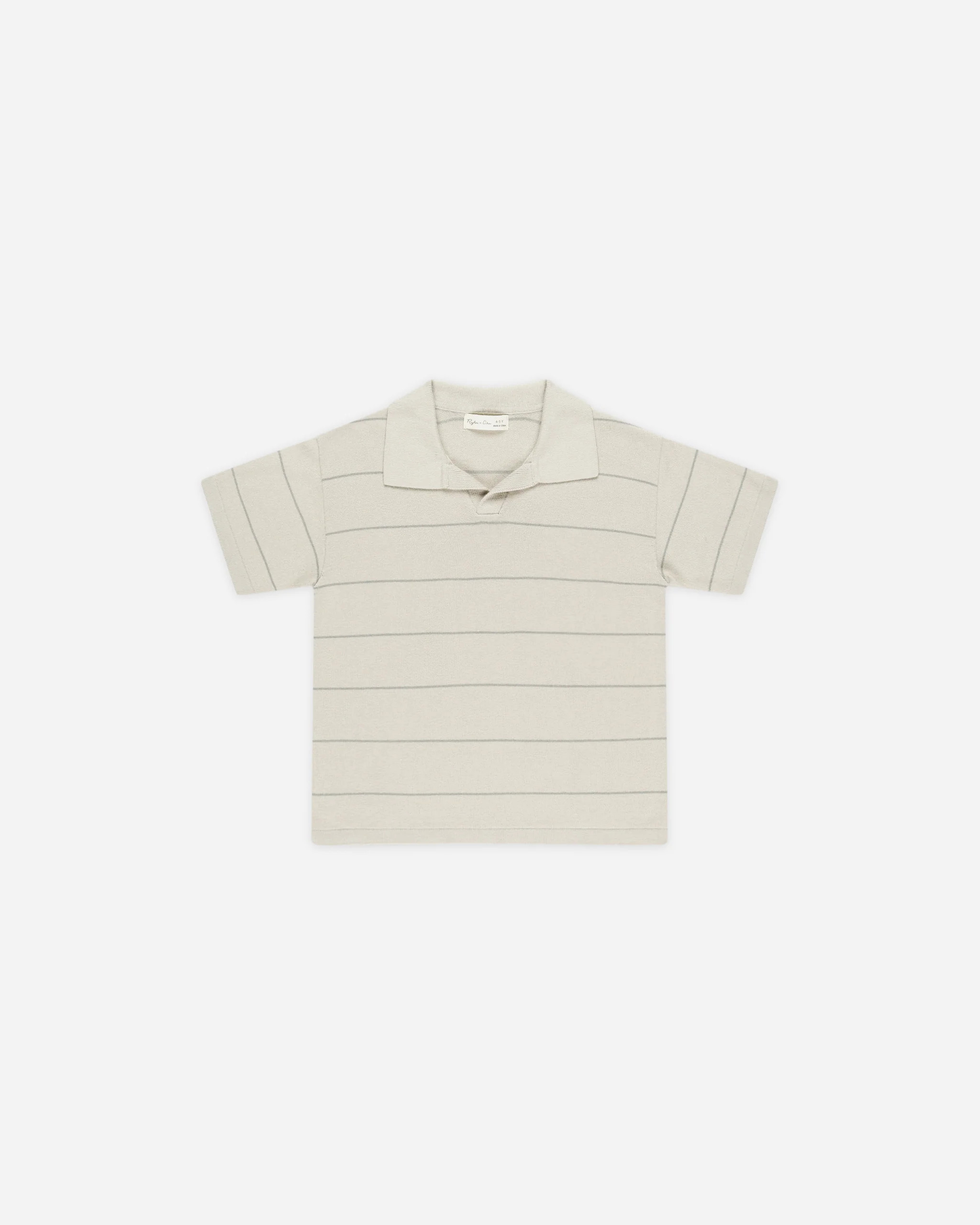 Chandler Knit Polo || Eucalyptus Stripe | Rylee + Cru