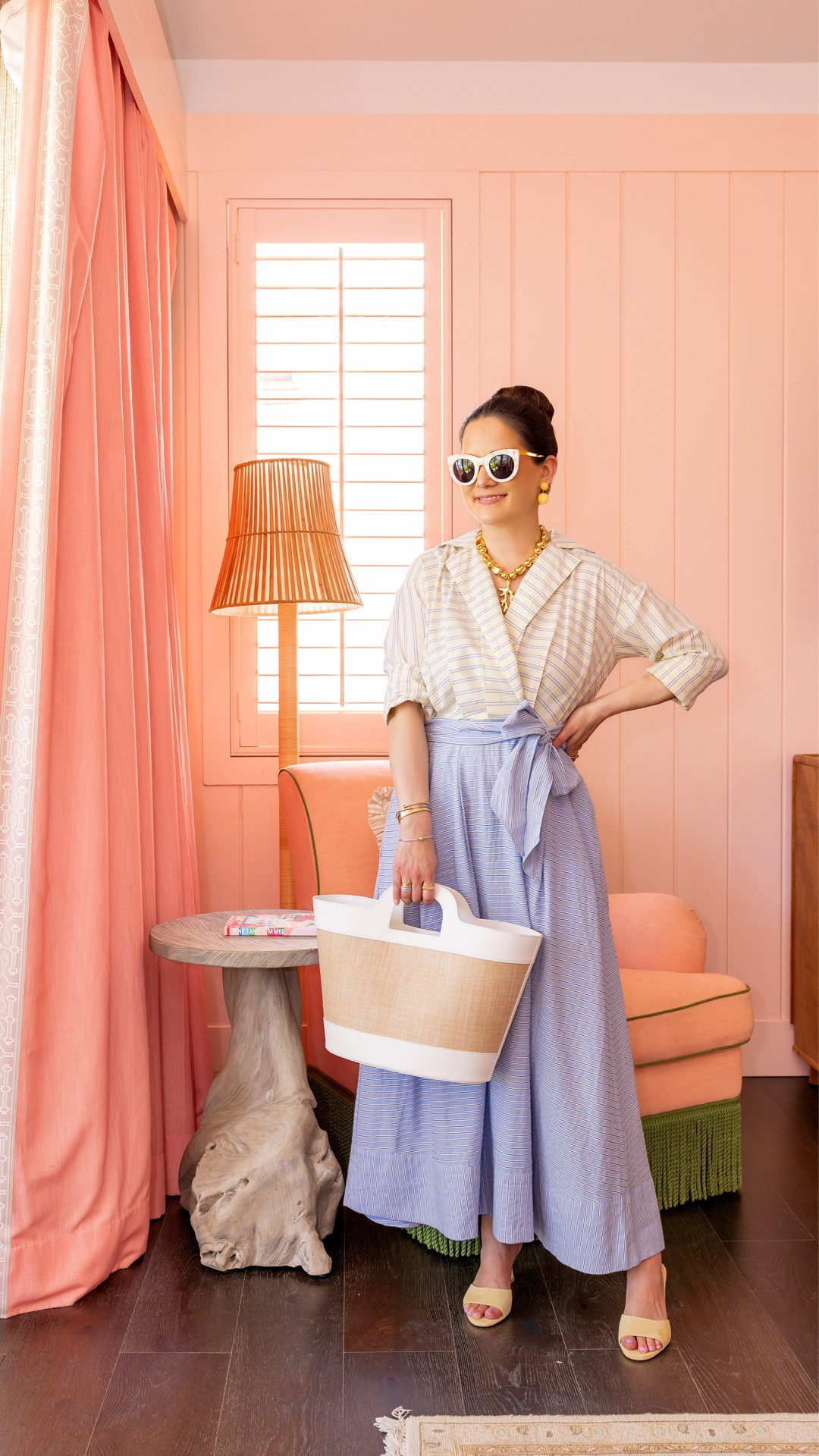 A classic tie waist button front midi dress - perfect for summer vacations! Paired with a raffia and leather tote, suede sandals, and my fave beach read 📚

#LTKootd #LTKSeasonal #LTKTravel