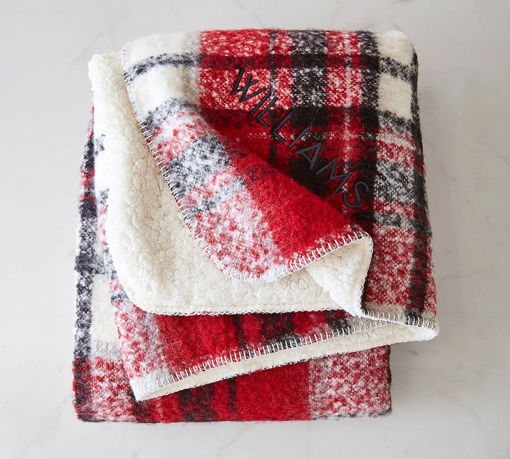 Lodge Plaid Sherpa Back Throw | Pottery Barn (US)