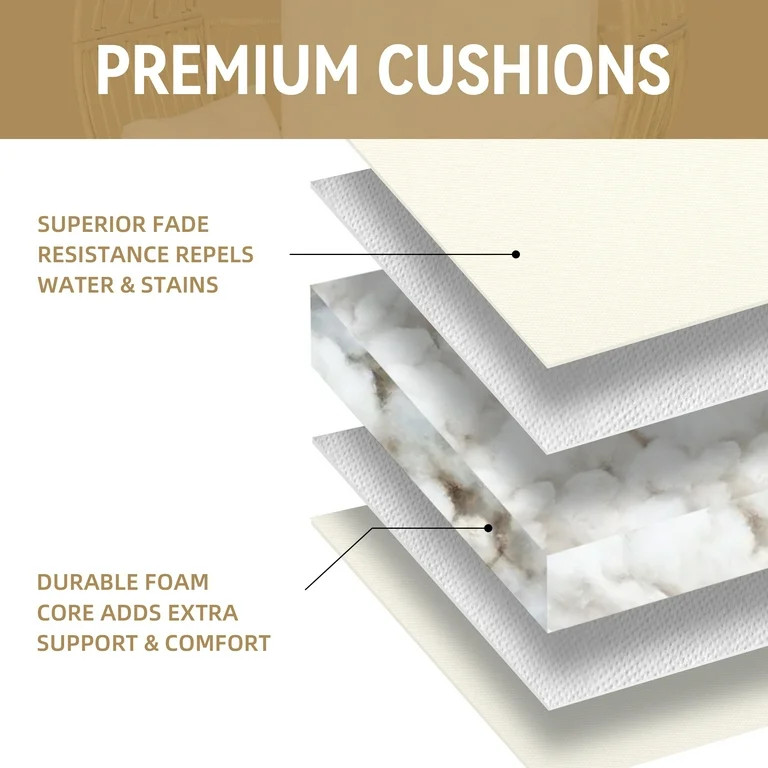 Bifanuo Egg Chair, Contemporary Wicker Round Egg Chair, YE-BE, 330 lb Capacity, Includes 4 Cushio... | Walmart (US)