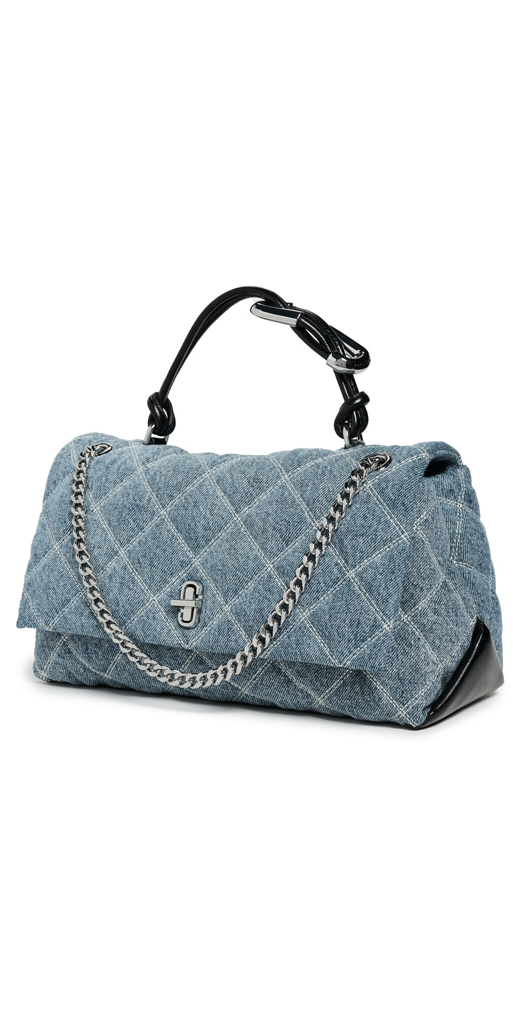 Marc Jacobs The Quilted Denim Dual Chain Shoulder Bag Light Wash Indigo One Size | Shopbop