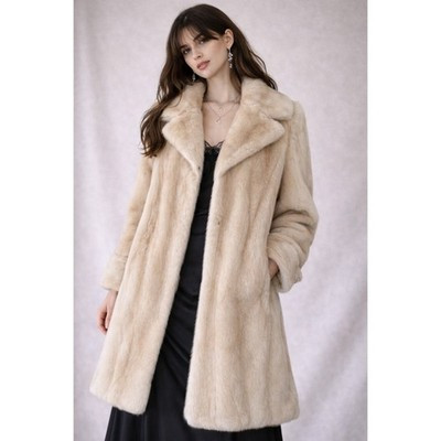 Vintage Cream Fur Coat Medium Elegant Sophisticated Luxury Glam Old Money Warm | eBay US