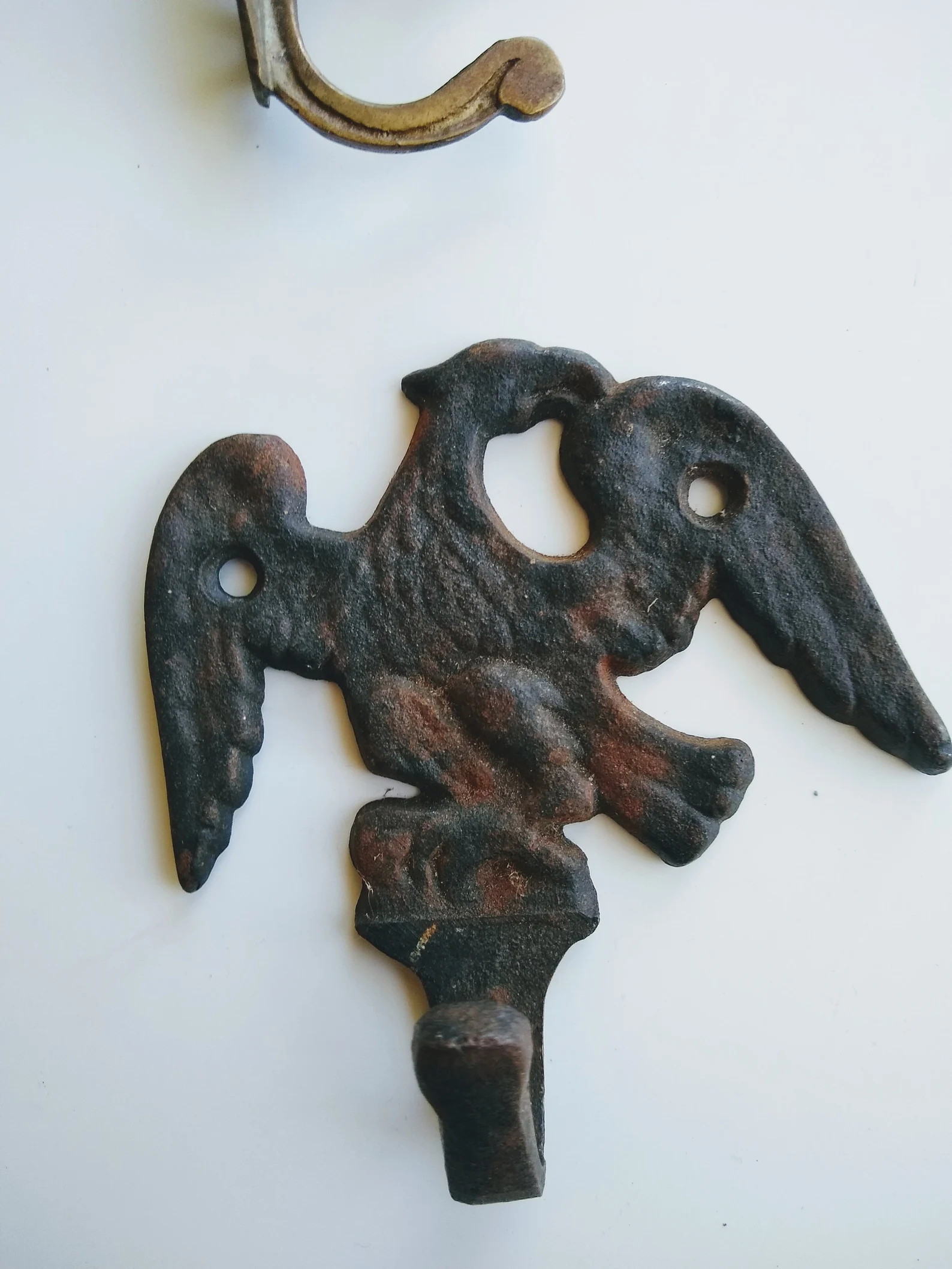 Eagle Wall Hook - Vintage Wrought Iron Eagle Hook, Bird Wall Hook, Black Metal Eagle Hook | Etsy (US)