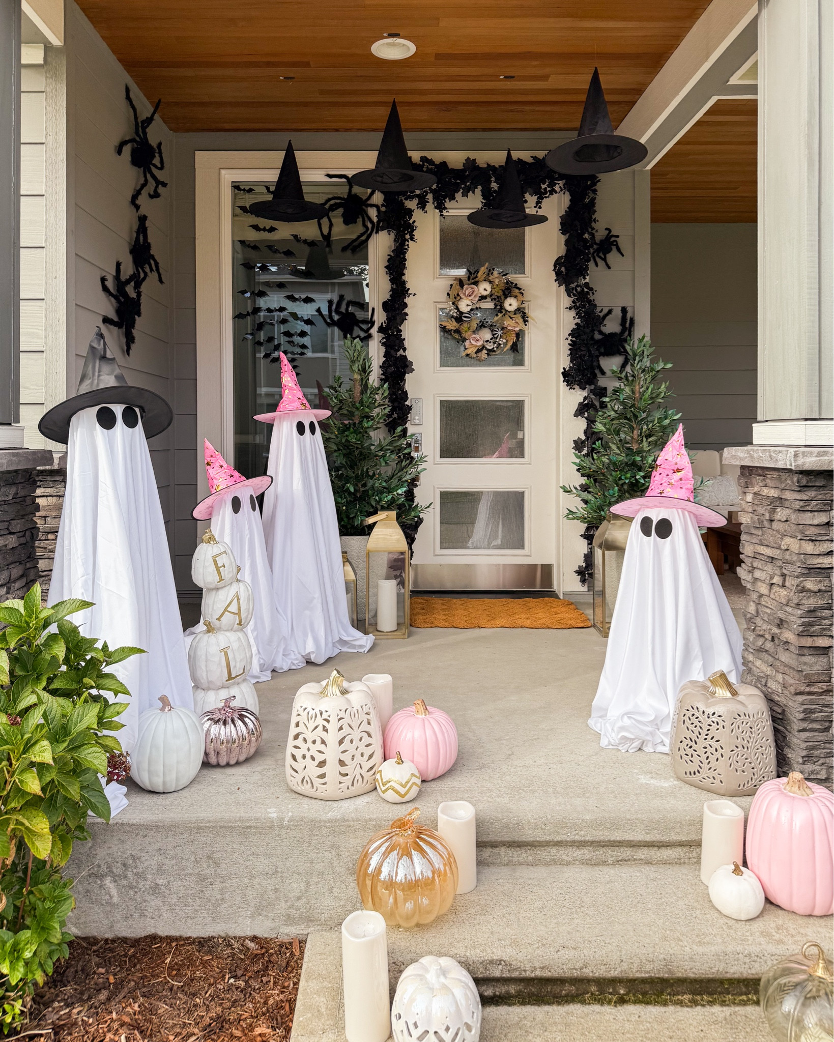 HALLOWEEN FRONT PORCH! 

Halloween decor, Halloween front porch with spiders, wreath, bats, garlands, candles, witch hats and pumpkins #LTKHoliday

#LTKSeasonal #LTKHalloween #LTKHome