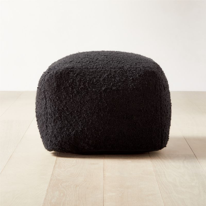 Modern Black Boucle Pouf + Reviews | CB2 | CB2