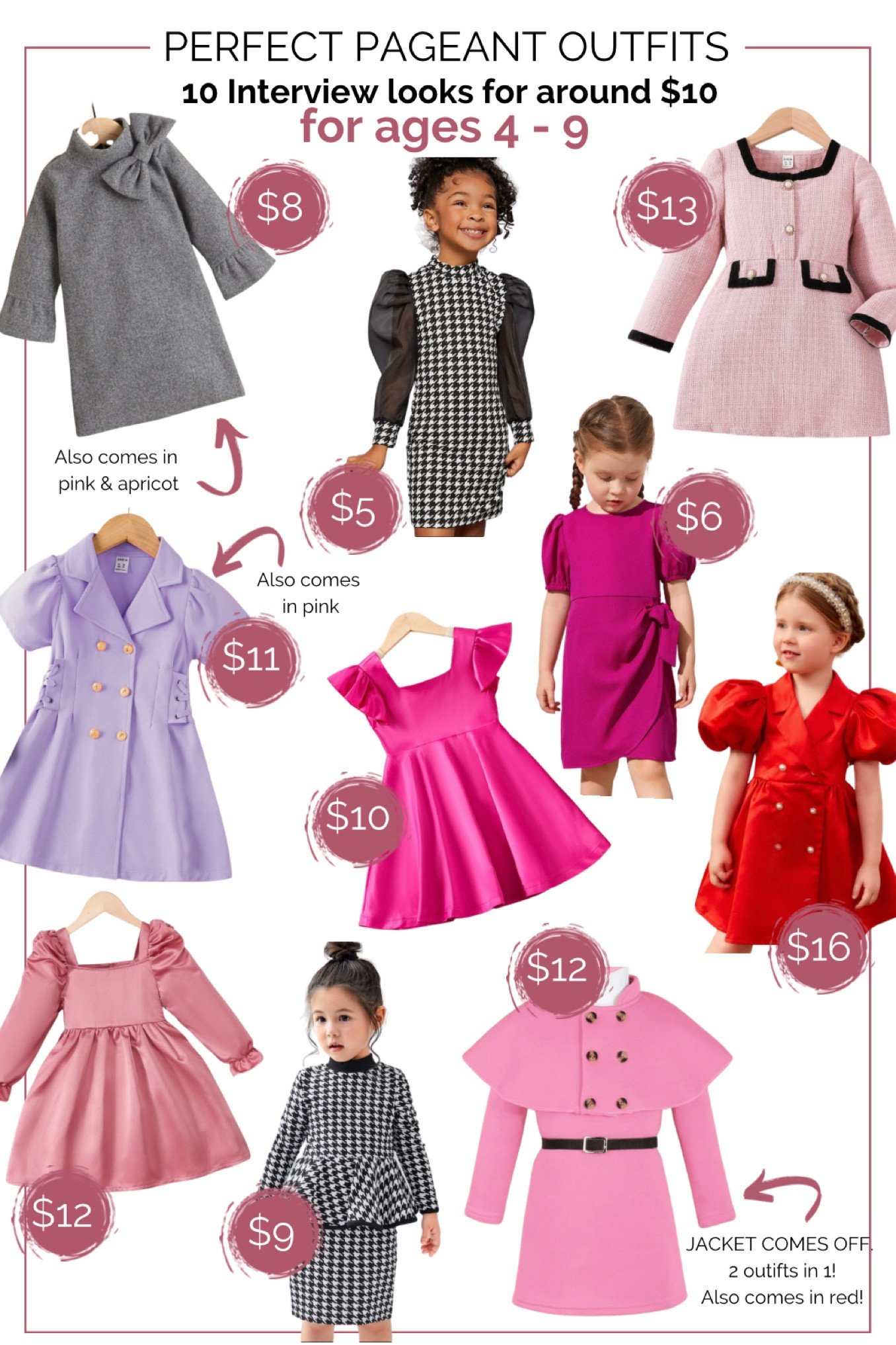 Perfect Pageant Interview Outfits for little girls, around $10


Girls Dress, church dress, Easter dress, children’s dress, girls pink dress, girls houndstooth dress, 

#LTKSale #LTKunder50 #LTKkids