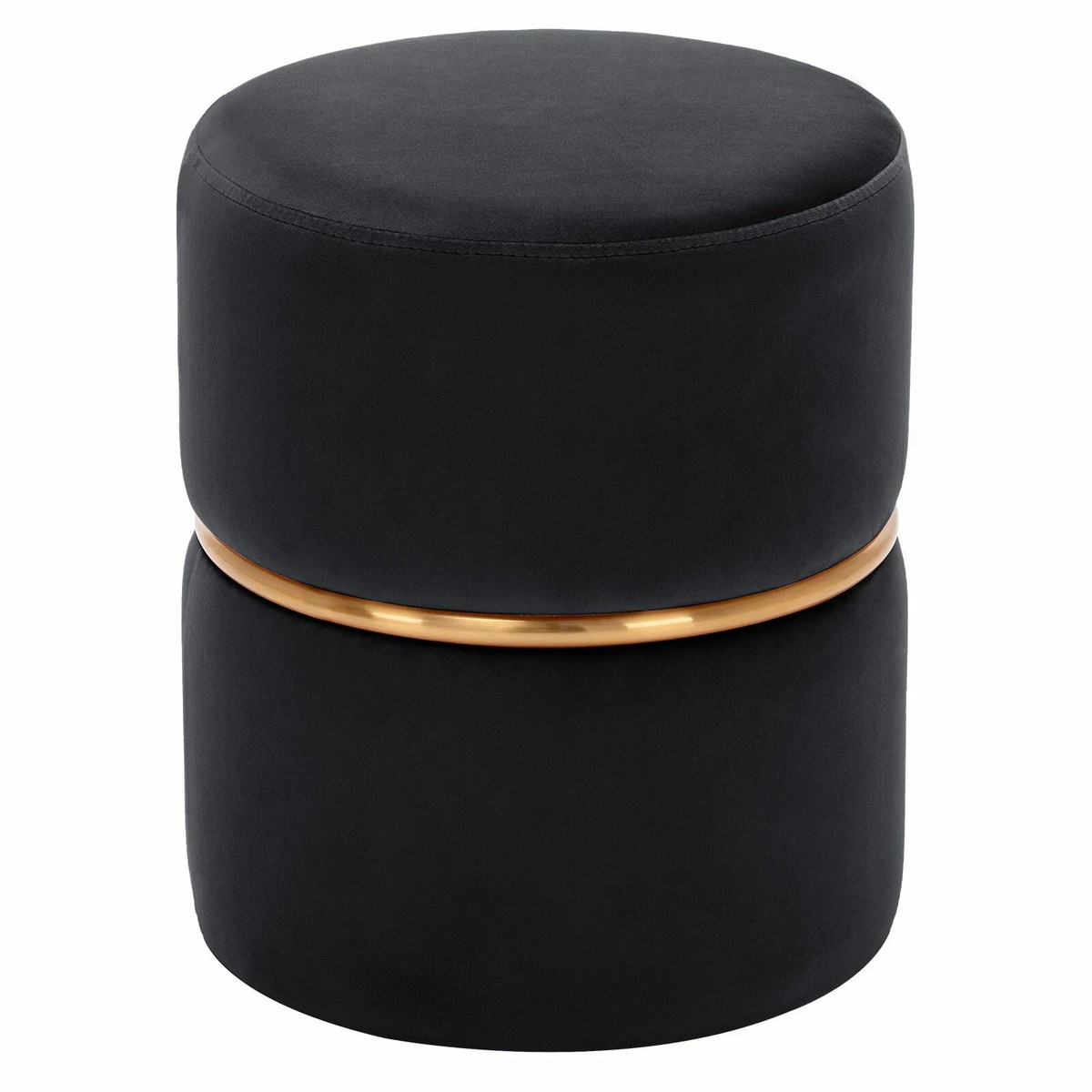 Modern Round Ottoman Footstools Velvet with Gold Circle | eBay | eBay US