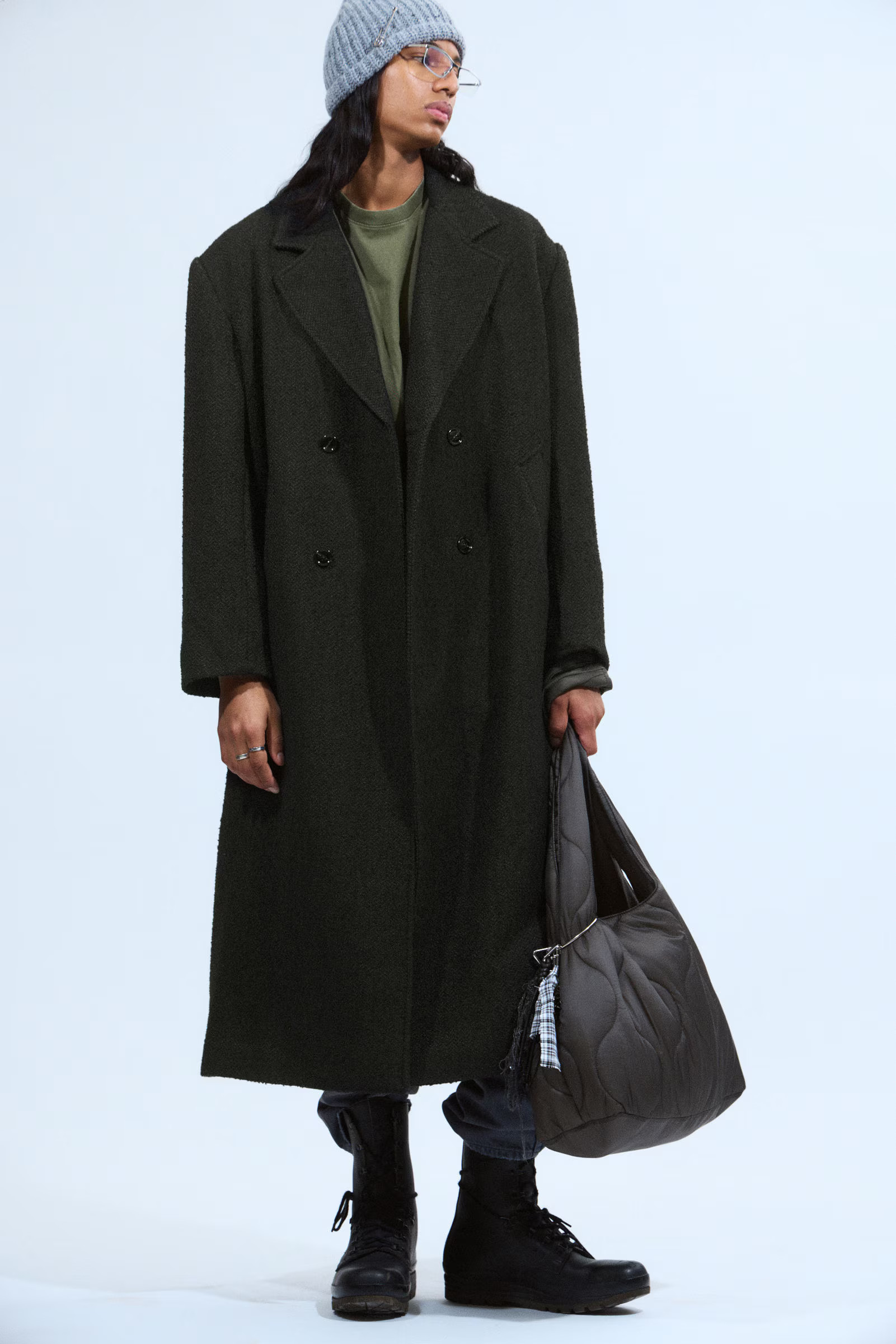 Oversized Double-Breasted Wool-Blend Coat | Weekday