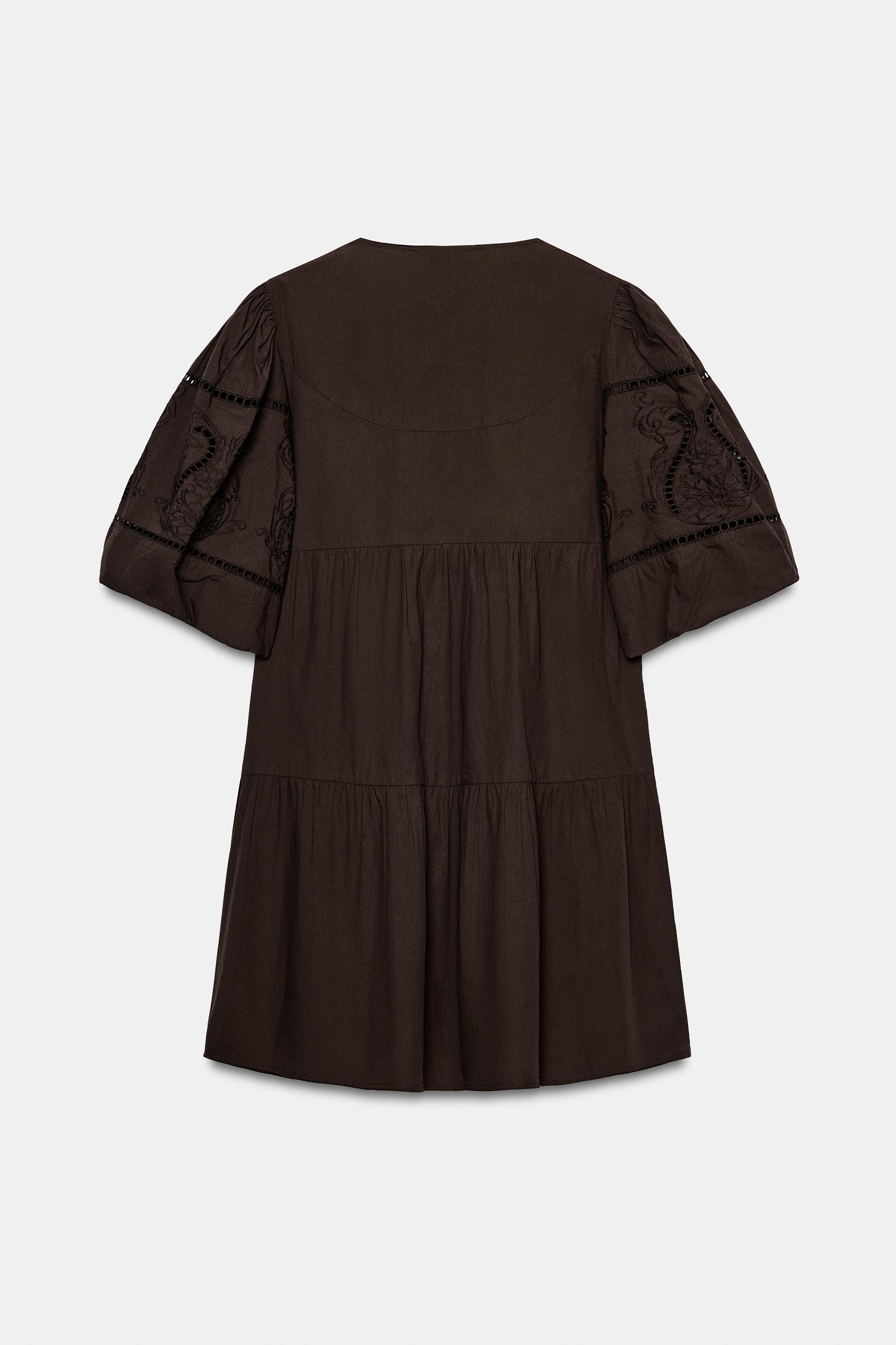 EMBROIDERED POPLIN MINI DRESS | Zara UK