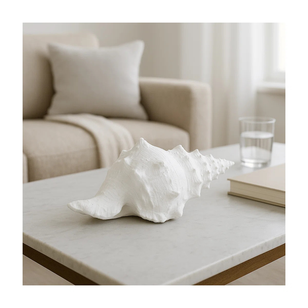 Elegance Coastal Charm 9" Polyresin White Conch Shell Figurine, Perfect for Beach House Decor and... | Wayfair North America