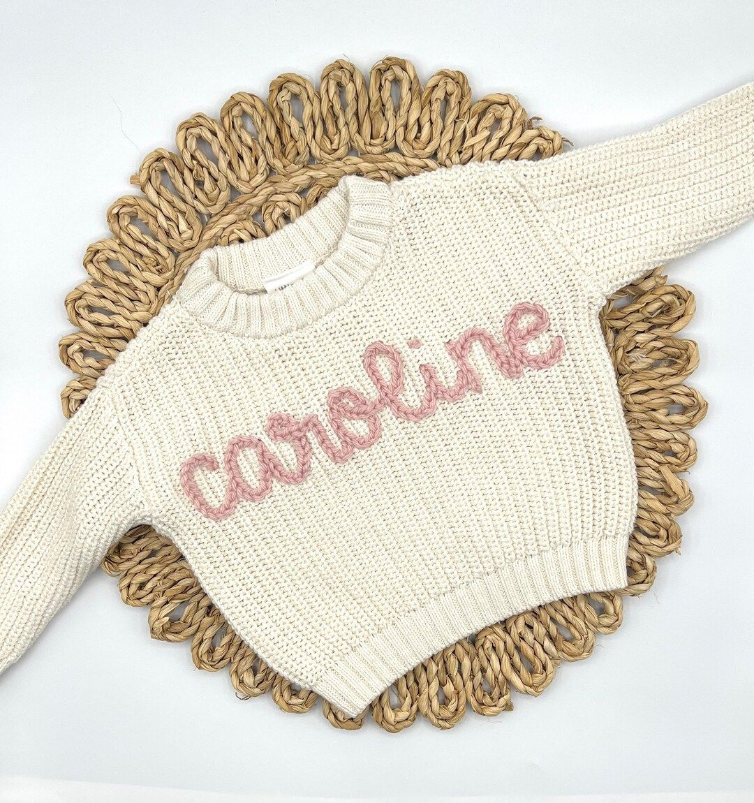 Personalized Oversized Name Kids Sweater /hand Embroidered - Etsy | Etsy (US)