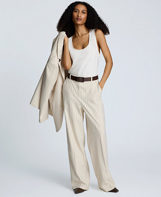 Women's Satin Scoop Neck Sleeveless Top | Macy's