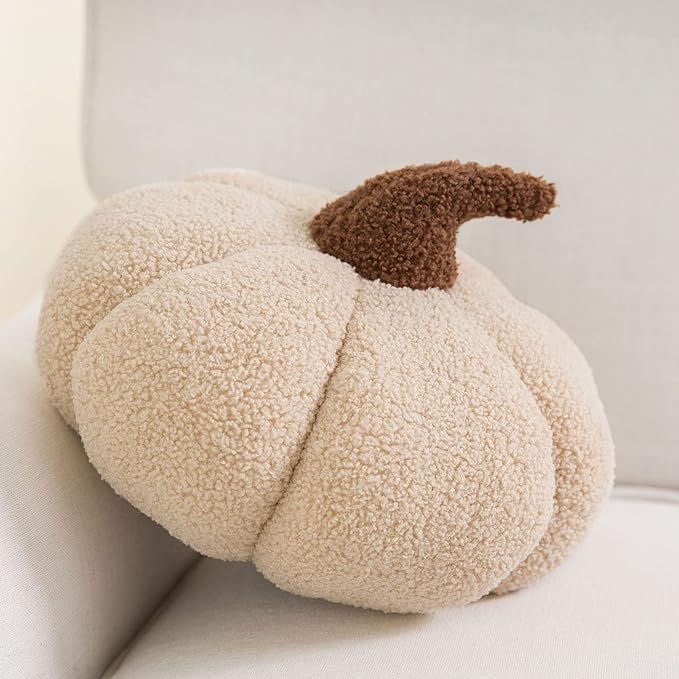 Amazon.com: Phantoscope Teddy Fleece Pumpkin Throw Pillows, Happy Halloween Sherpa Fall Decorativ... | Amazon (US)