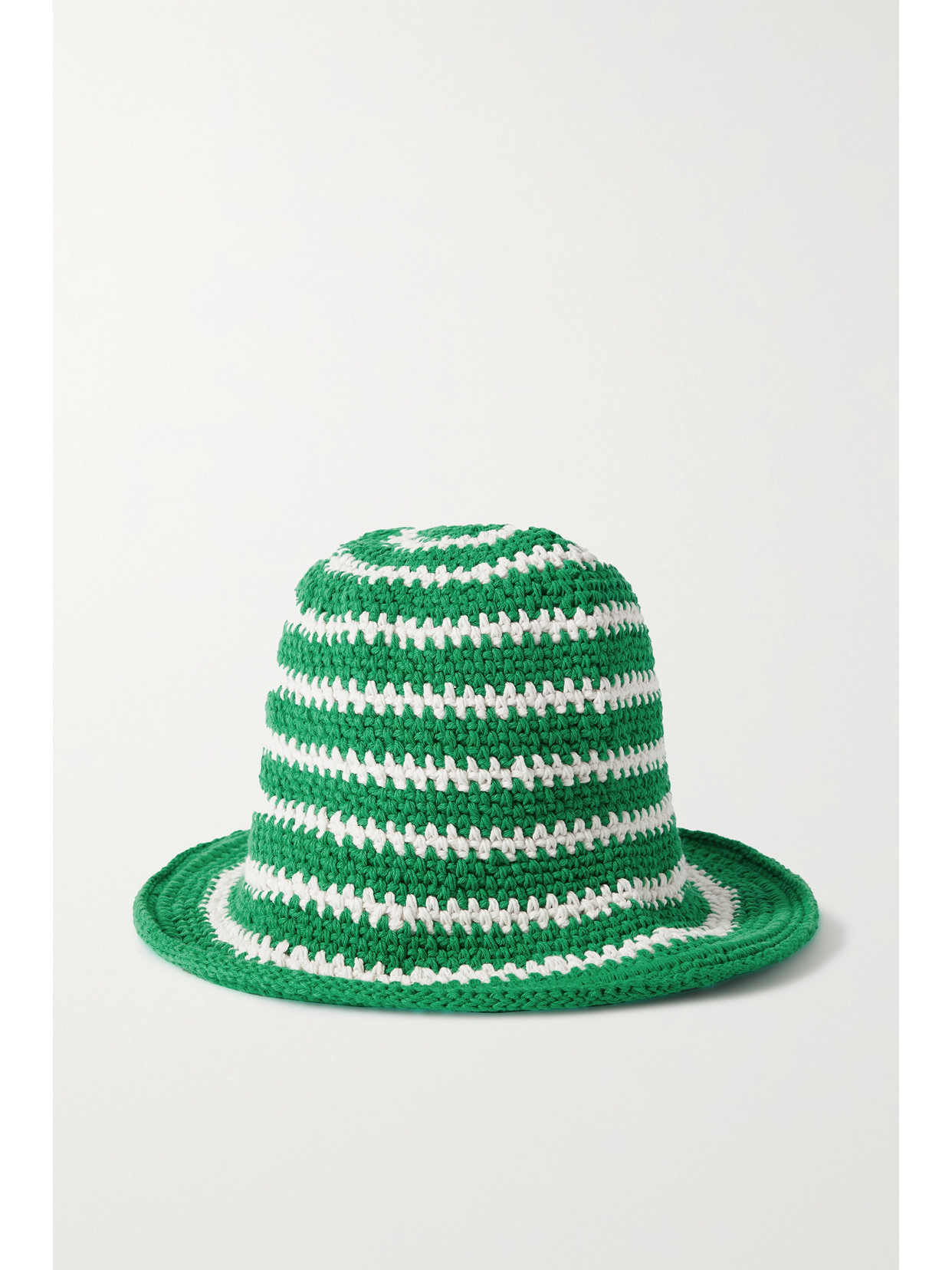 Faithfull The Brand - Striped Crocheted Cotton Bucket Hat - Green | NET-A-PORTER (UK & EU)