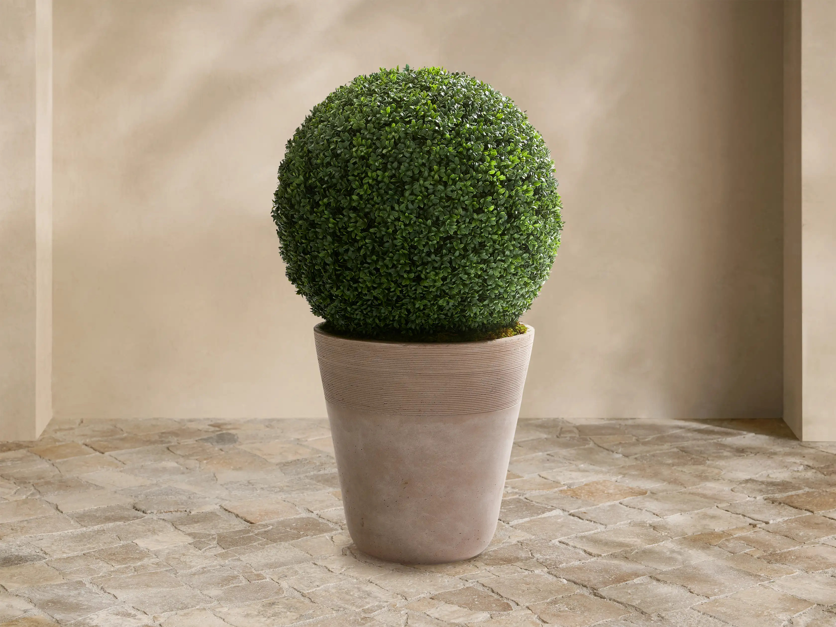 Boxwood Ribbed Planter | Arhaus