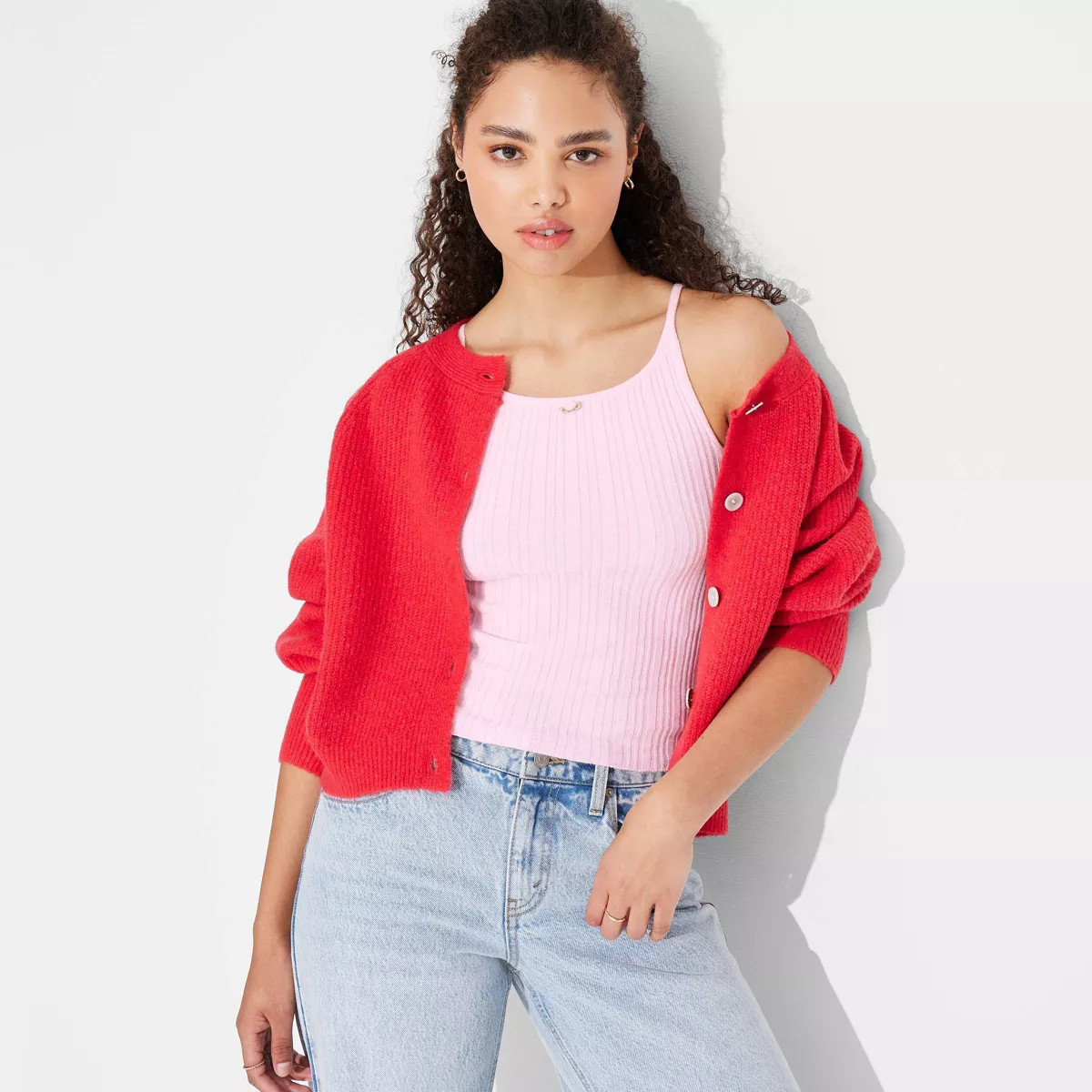 Women's High Neck Sweater Tank - Wild Fable™ Light Pink M | Target