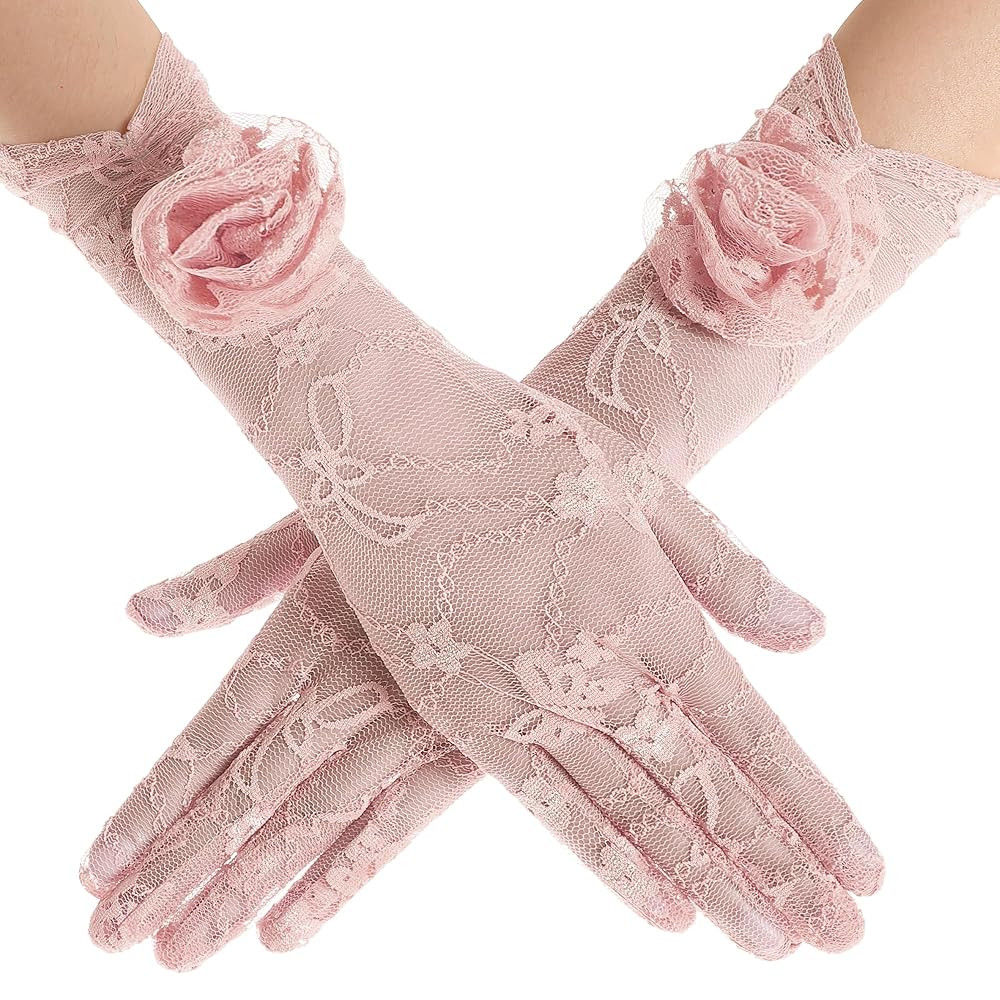 BABEYOND Lace Gloves Women - Floral Opera Gloves Stretchy Elegant Tea Party Accessories for Weddi... | Amazon (US)