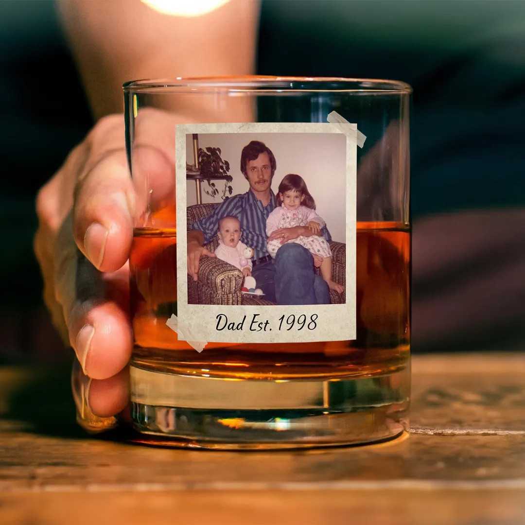 Custom Photo Dad Whiskey Glass, Fathers Day Gift, Gift for Dad, Grandpa Gift, Dad Birthday Gift, ... | Etsy (US)