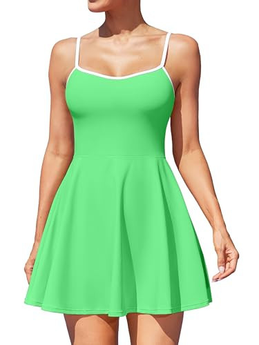ATTRACO Women Tennis Dress with Shorts Athletic Dress for Women Golf Dress Tennis Outfits XS Green | Amazon (US)