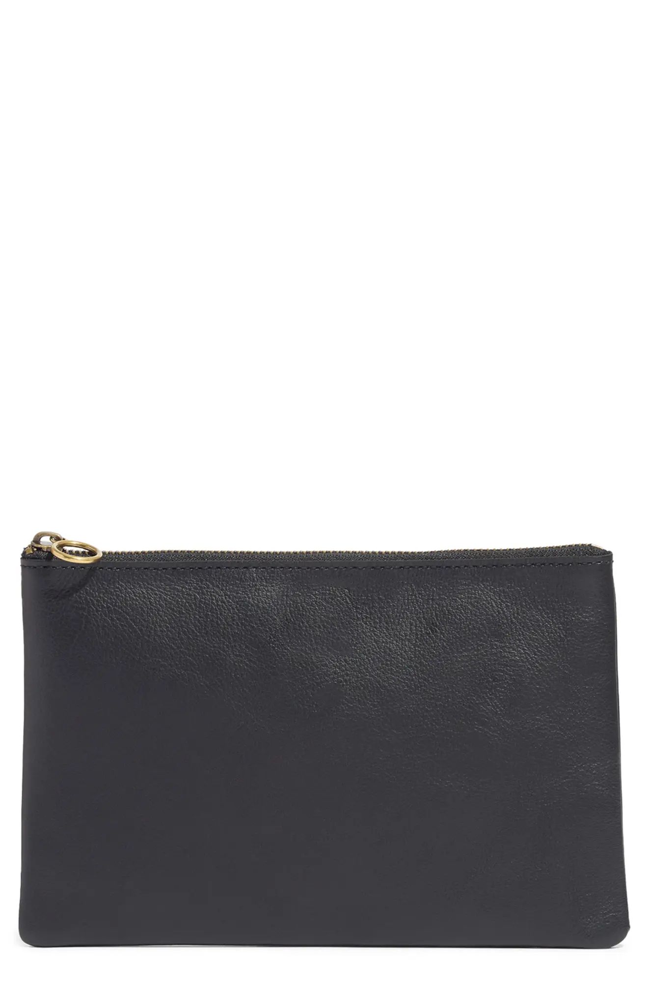Madewell The Leather Pouch Clutch - Black | Nordstrom