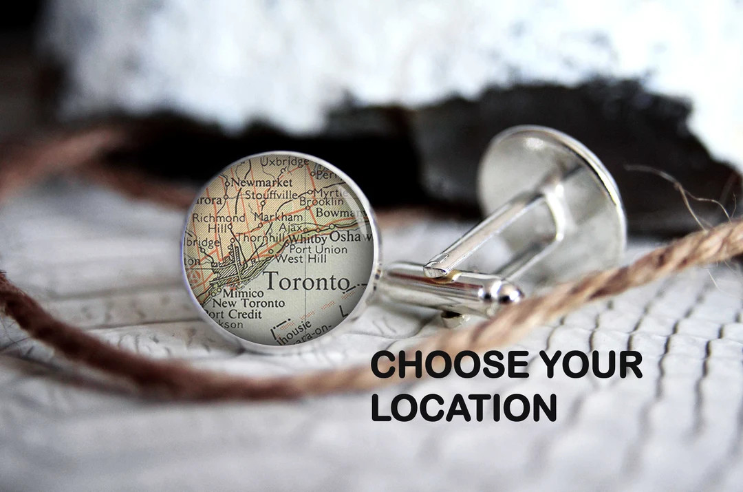 Custom Map cufflink personalized cufflinks, cool gifts for men, wedding silver plated or black cu... | Etsy (US)