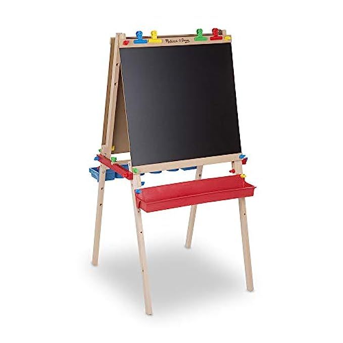 Melissa & Doug Deluxe Standing Art Easel - Dry-Erase Board, Chalkboard, Paper Roller | Amazon (US)