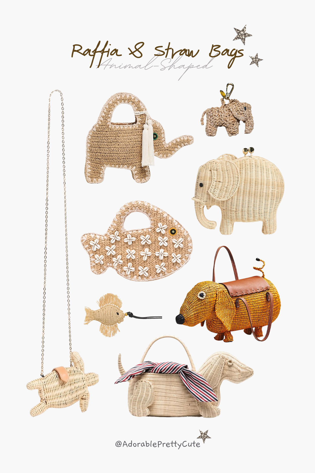 Raffia Animal Bag Edit｜Natural Summer Mood 🐘🐟🤍
Playful animal shapes in soft natural raffia bring a warm, gently cute texture to summer styling. Light, easy, and quietly charming — a sweet detail that fits naturally into sunny days. 🤍
#RaffiaBag #StrawBag #AnimalBag #ElephantBag #FishBag #DesignerTote #RaffiaBagCharm #NaturalTone #VacationOutfits #BeachBag #SummerBag #BeachStyle #PlayfulAccessories #CuteButCalm #VacationReady #GentleStyle #LTKFinds 

 #LTKsummer #LTKtravel #LTKbag