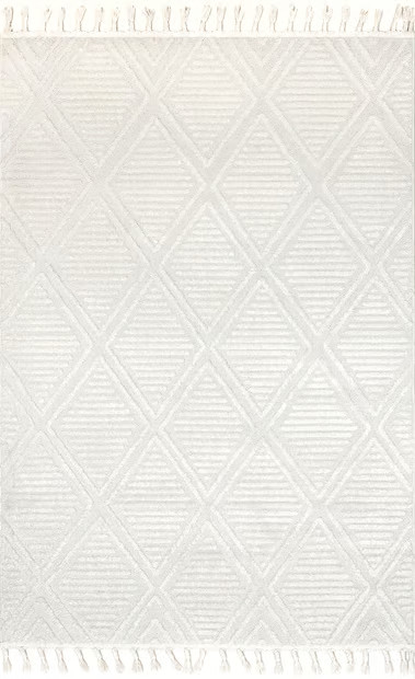 Ivory Balboa Textured Tile  Area Rug | Rugs USA