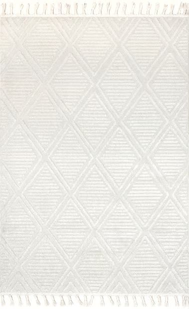 Ivory Balboa Textured Tile Area Rug | Rugs USA