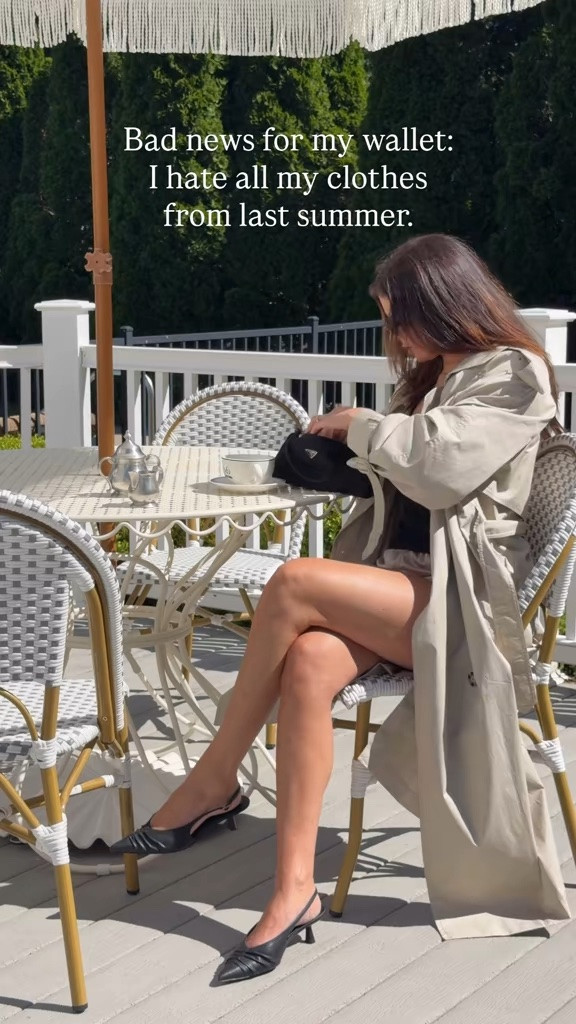 White fringe umbrella, round outdoor table, bistro chairs, trench coat, summer, tabletop.

#LTKSaleAlert #LTKHome #LTKootd
