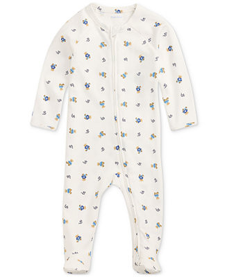 Baby Cotton Polo Bear Coverall | Macy's