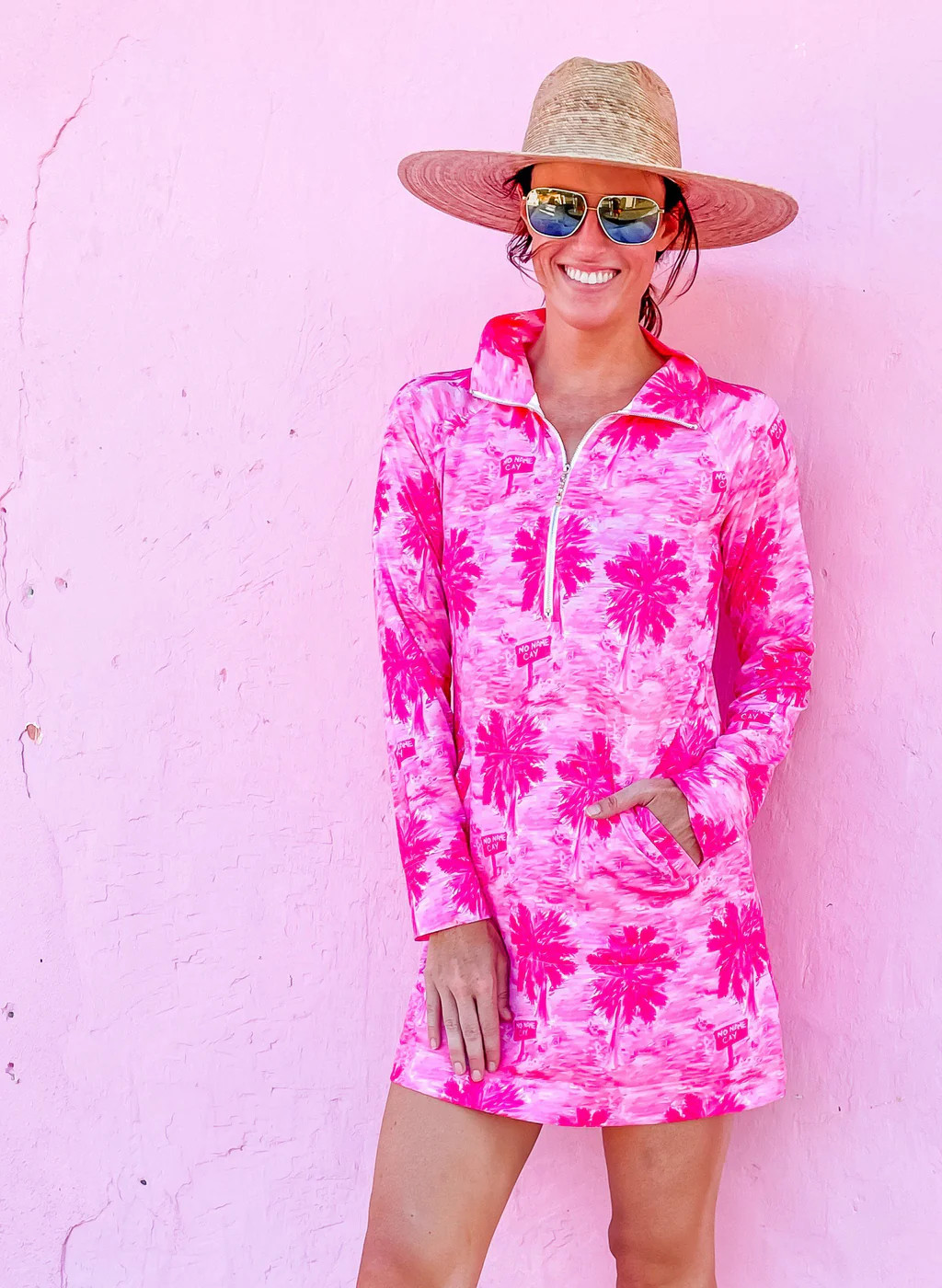 Sophi Sport Half Zip Dress Pig Island Pink | Caroline Hill