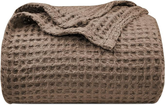 PHF Ultra Soft Waffle Weave Blanket King Size 104"x 90"- Washed Lightweight Breathable Cozy Woven... | Amazon (US)