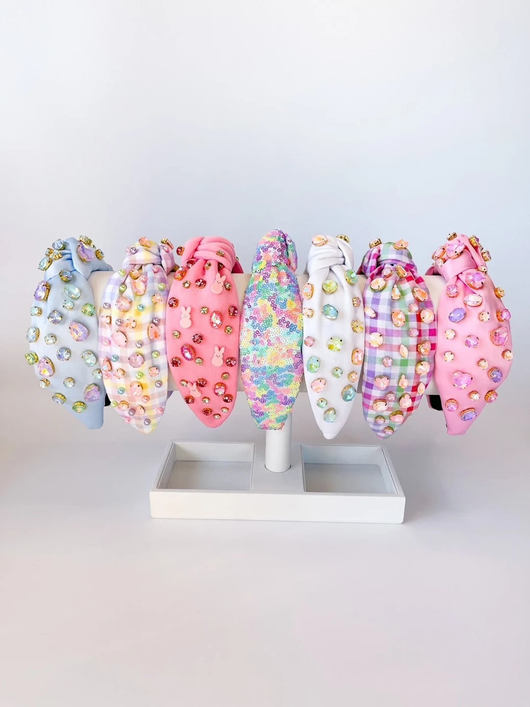 Embellished Easter Headband, Jeweled Top Knot Headband, Spring Hair Accessory | Etsy (US)