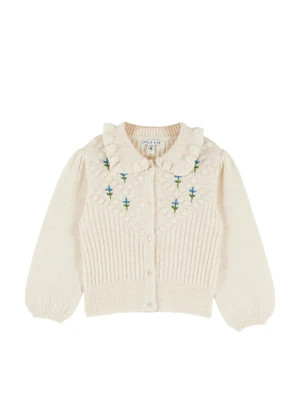 Ruffle Collared Embroidered Cardigan | Danrie