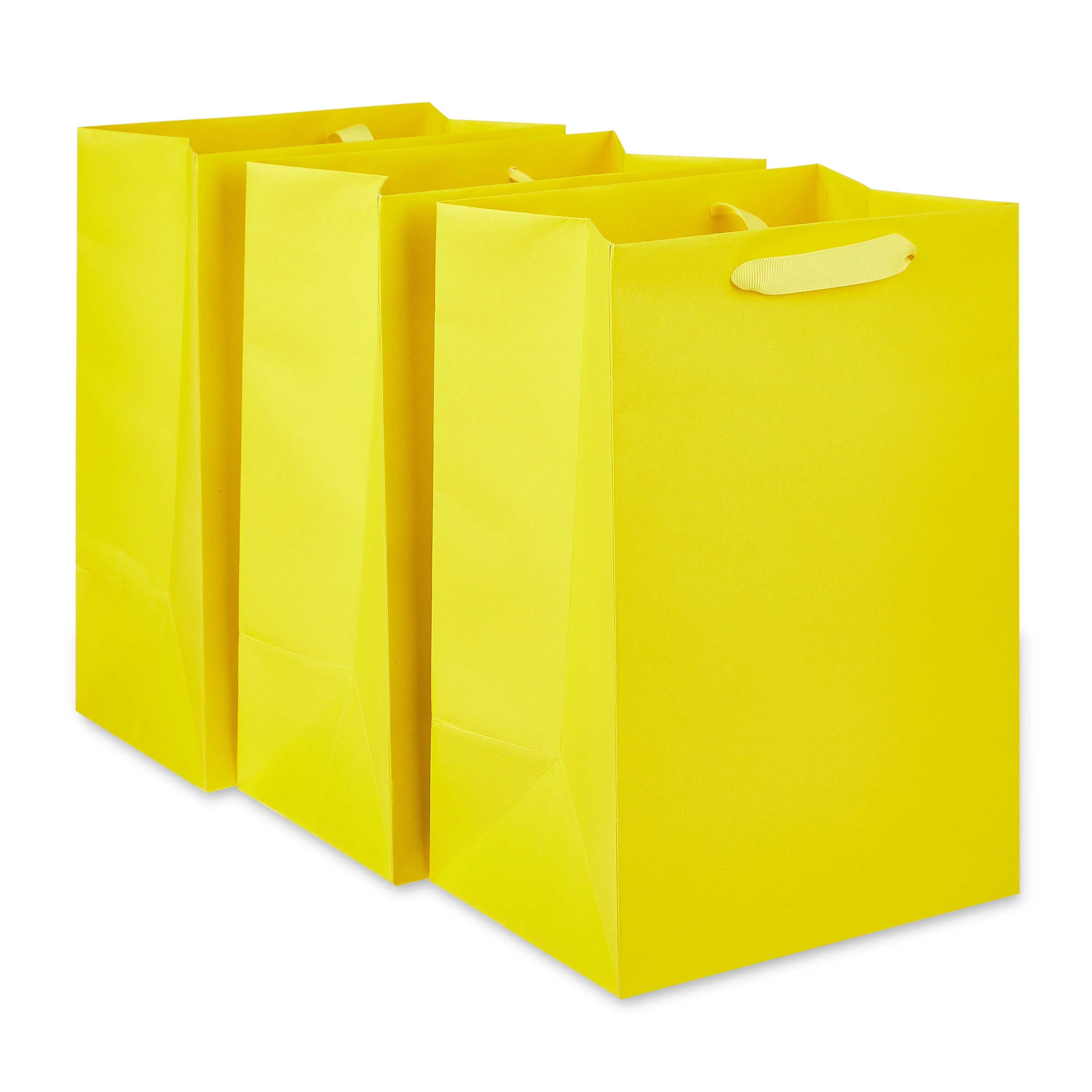 Large Yellow Gift Bags, 7" x 10", 3 Count, by Way To Celebrate | Walmart (US)