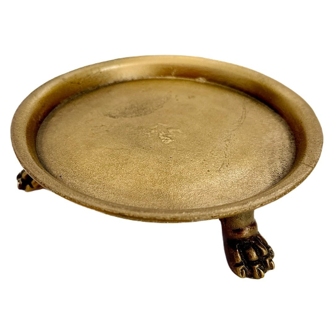 Hapton House 100% Solid Brass Clawfoot Candle Dish - Pedestal Dish - Candle Holder - Jewelry Hold... | Amazon (US)