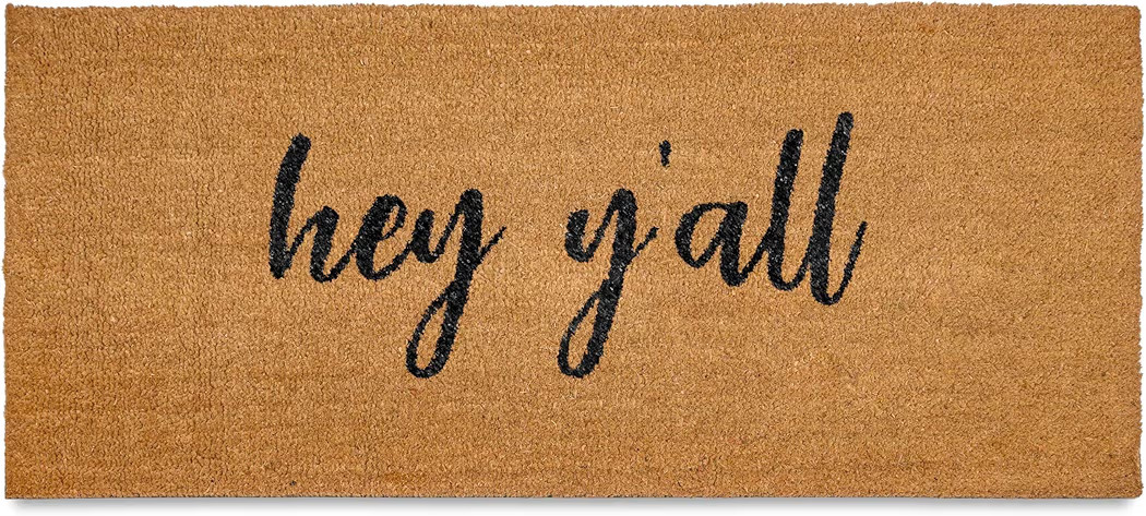 Hey Y'all Door Mat 48x24 Inch, Large Welcome Mat for Covered Outdoor Area, Front Door MatwW/Non-S... | Amazon (US)