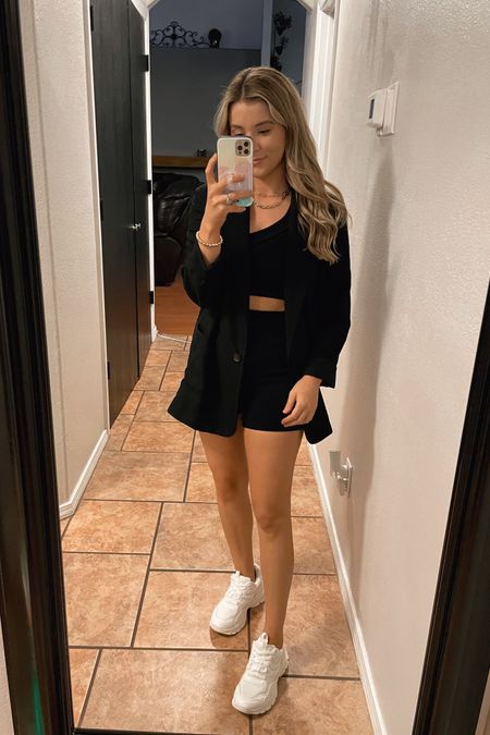 Blazer outfit ✨

Size XS in the black blazer from Target
Size small in the black workout set from Amazon 
White sneakers run TTS

Amazon workout set, trendy outfit, fall fashion trends, target fashion, blazer outfit, dad sneakers, target shoes, trendy fall outfit

#LTKSeasonal #LTKshoecrush #LTKunder50
