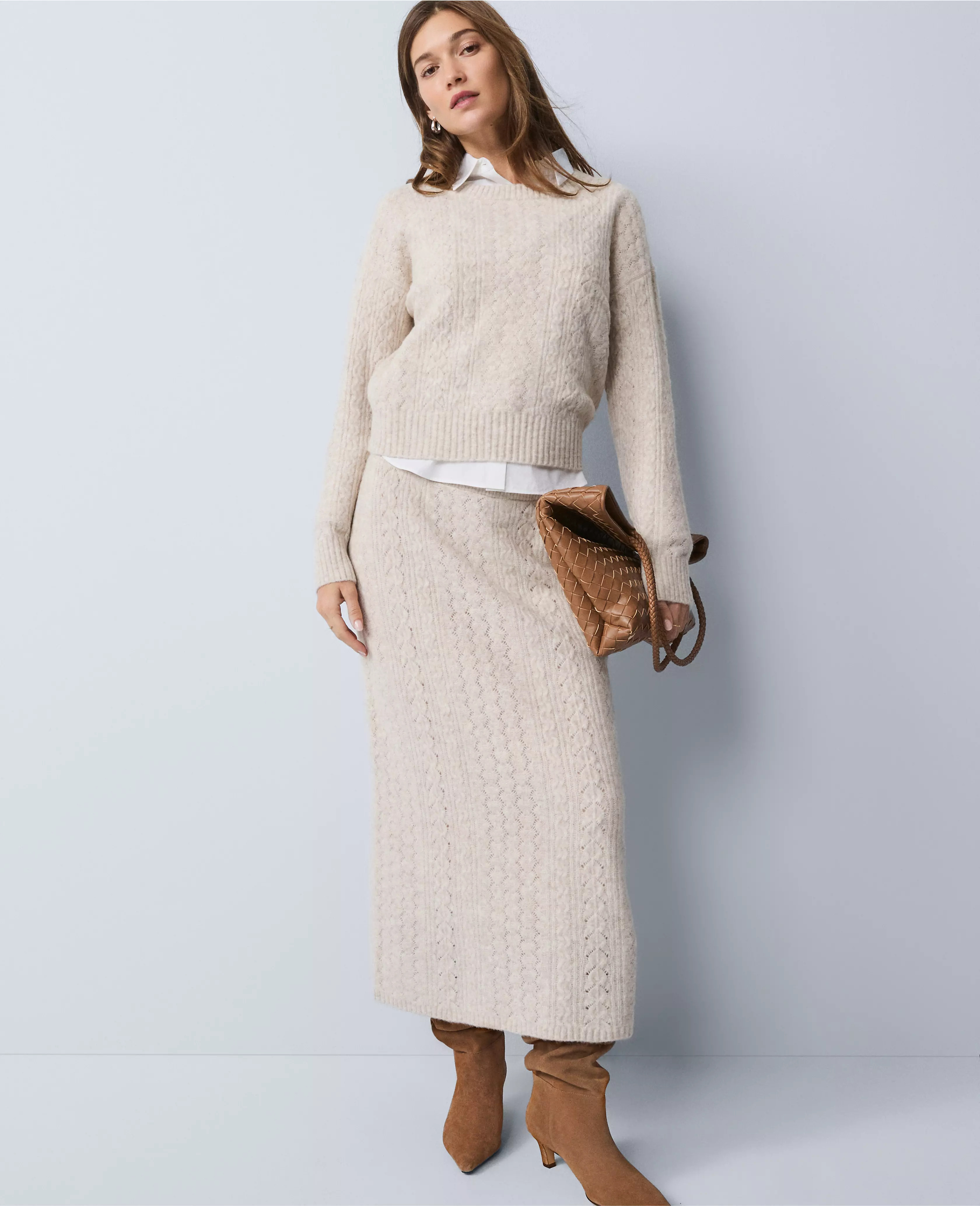 Weekend Collection Pointelle Sweater Skirt | Ann Taylor