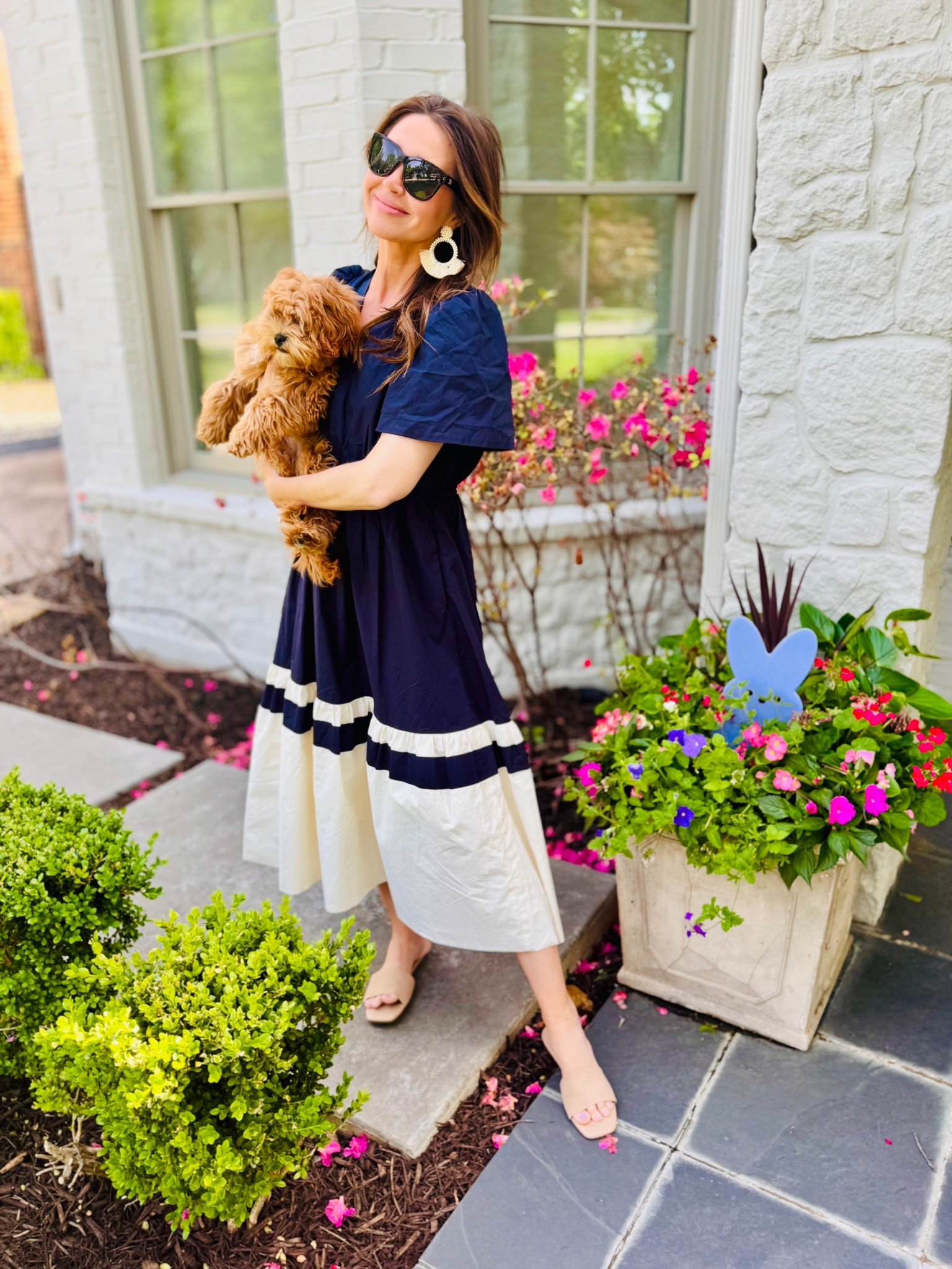 I saw this dress and immediately purchased. Not only did I know the cut would make this very comfortable, but it would be incredibly versatile. From brunch to school events, this is the perfect mix of dressy casual. (And blue and cream is always a classic.) @Tuckernuck 

#LTKOver40 #LTKootd #LTKSeasonal