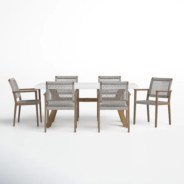 Fleur 6 - Person Rectangular Outdoor Dining Set | Wayfair North America
